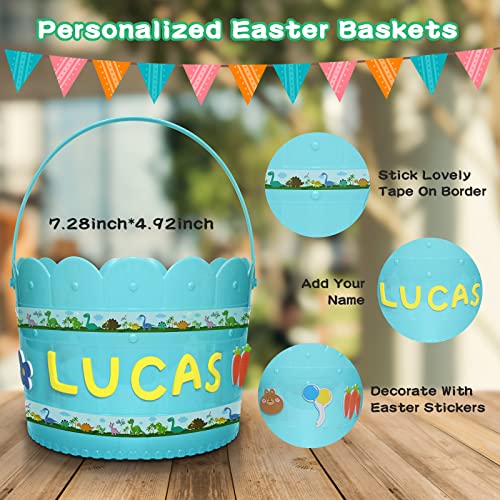 Happy Aplenty 3 Pcs DIY Easter Baskets for Kids, Personalized Ea...
