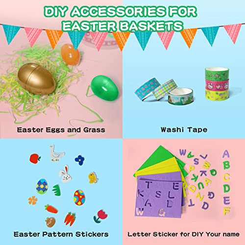 Happy Aplenty 3 Pcs DIY Easter Baskets for Kids, Personalized Ea...