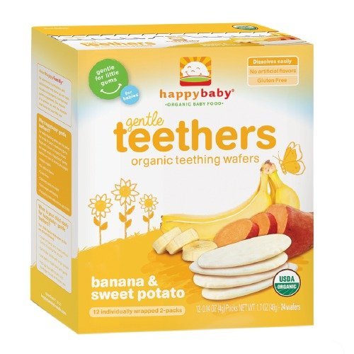 Happy Baby Gentle Teethers Organic Teething Wafers, Banana &Amp; Swe