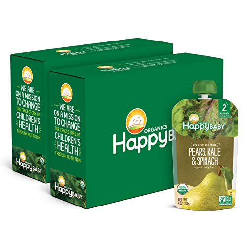 Happy Baby Organic Clearly Crafted Stage 2 Baby Food, Pears/Kale