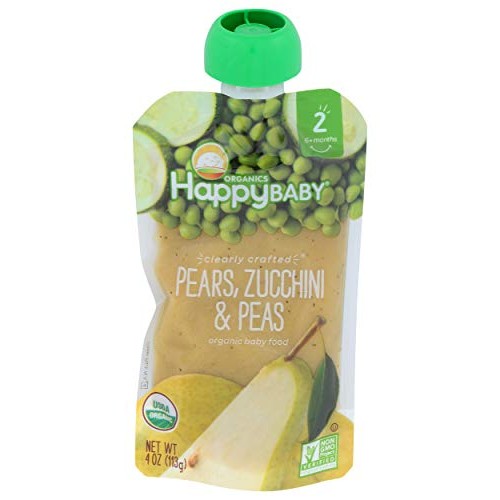 Happy Baby Clearly Crafted Organic Baby Food Stage 2, Pears Zucc