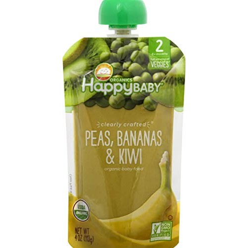 Happy Baby Clearly Crafted Veggies Peas, Bananas, &Amp; Kiwi Baby Fo