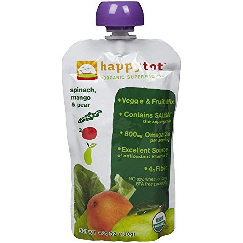 Happy Baby Happy Tot Organic Baby Food Spinach, Mango, Pear 4.22