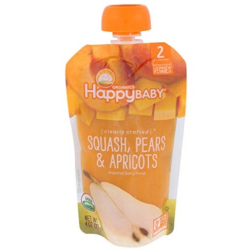 Happy Baby Organic Squash, Pears &Amp; Apricots Baby Food, 4 Oz