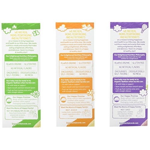 Happy Baby Organic Teethers Gentle Teething Wafers 3 Flavor Samp