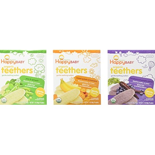 Happy Baby Organic Teethers Gentle Teething Wafers 3 Flavor Samp