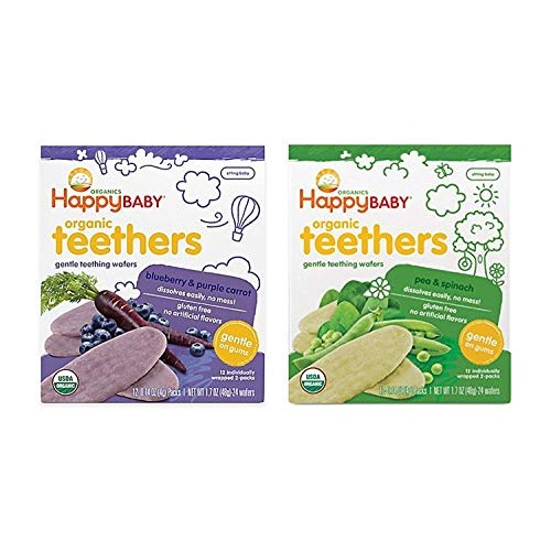 Happy Baby Organic Teethers Gentle Teething Wafers 2 Flavor Samp