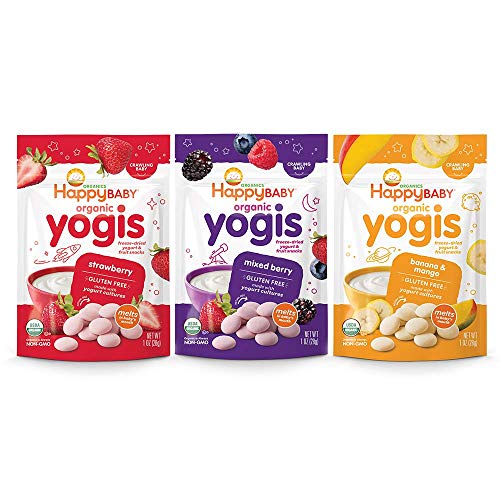 Happy Baby Organic Yogis Freeze-Dried Yogurt &Amp; Fruit Snacks, 3 F