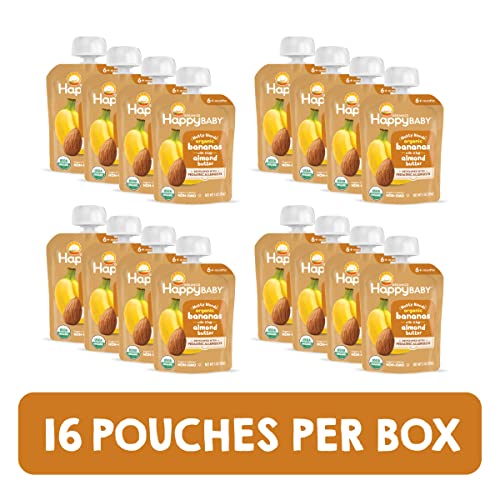 Happy Baby Organics Nutty Blends, Banana & Almond Butter, 3 Ounc...