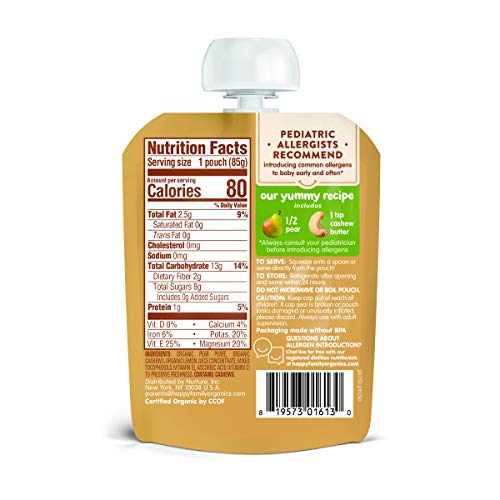 Happy Baby Organics Nutty Blends Organic Pears With 1 Tsp Cashew