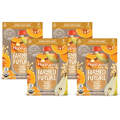 Happy Baby Organics &Amp; Regenerative Stage 2 Baby Food, Pear Squas