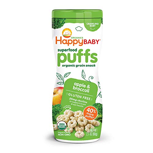 Happy Baby Organics Superfood Puffs, Apple &Amp; Broccoli, 2.1 Ounce