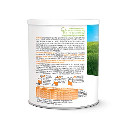 Happy Family Organic Infant Formula Milk Based Powder With Iron,
