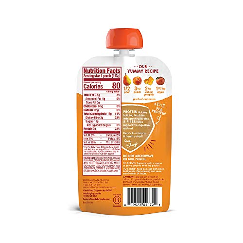 Happy Tot Organic Fiber &Amp; Protein Pears Apples Peaches Pumpkin +