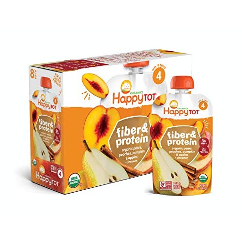 Happy Tot Organic Fiber &Amp; Protein Pears Apples Peaches Pumpkin +