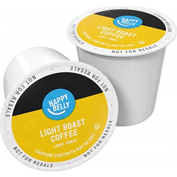 Amazon Brand - 100 Ct. Happy Belly Light Roast Coffee Pods, Morn