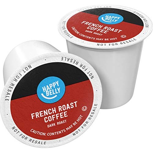 Amazon Brand - 24 Ct. Happy Belly Dark Roast Coffee Pods, French