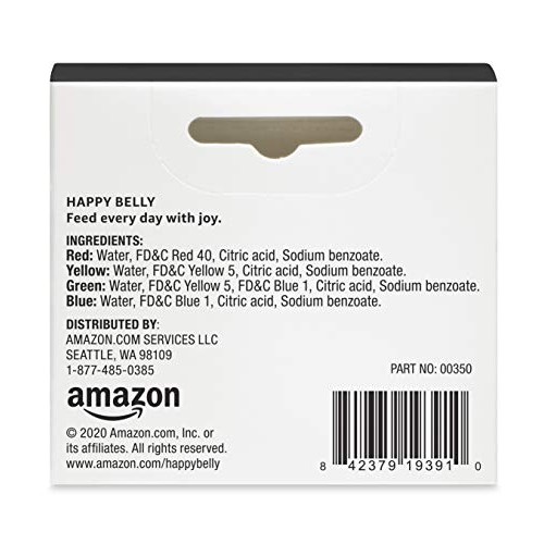 Amazon Brand - Happy Belly Assorted Food Coloring, 1.2 Fl Oz