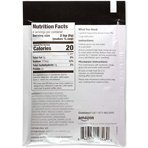Amazon Brand - Happy Belly Brown Gravy Mix, 0.87 Oz Pack Of 12