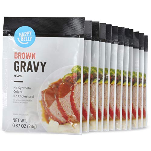 Amazon Brand - Happy Belly Brown Gravy Mix, 0.87 Oz Pack Of 12
