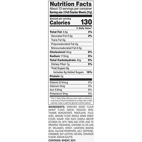 Amazon Brand - Happy Belly Cinnamon Graham Crackers, 14.4 Ounce