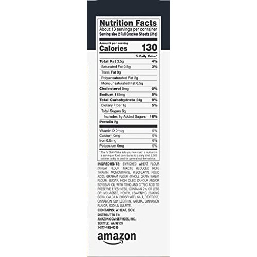 Amazon Brand - Happy Belly Cinnamon Graham Crackers, 14.4 Ounce