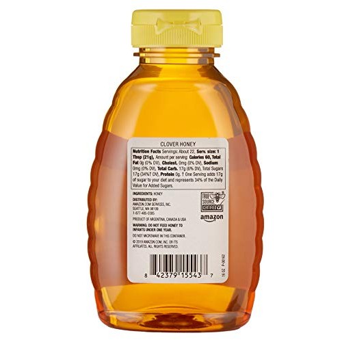 Amazon Brand - Happy Belly Clover Honey, 16 Ounce