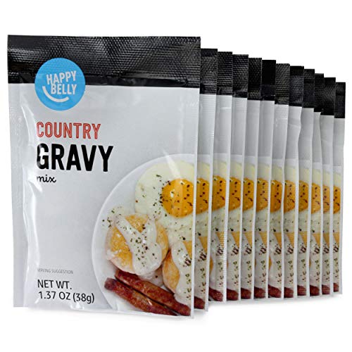 Amazon Brand - Happy Belly Country Gravy Mix, 1.37 Oz Pack Of 12