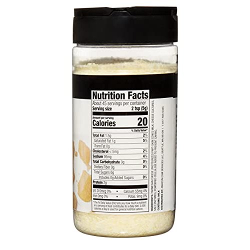 Amazon Brand - Happy Belly Grated Parmesan Cheese Shaker, 8 Oz