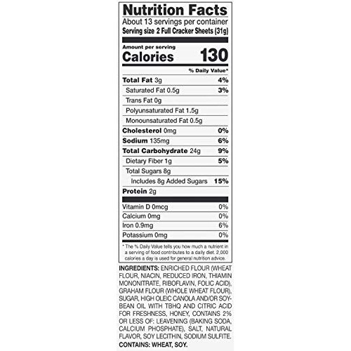 Amazon Brand - Happy Belly Honey Graham Crackers, 14.4 Ounce