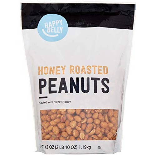 Amazon Brand - Happy Belly Honey Roasted Peanuts, 42 Ounce