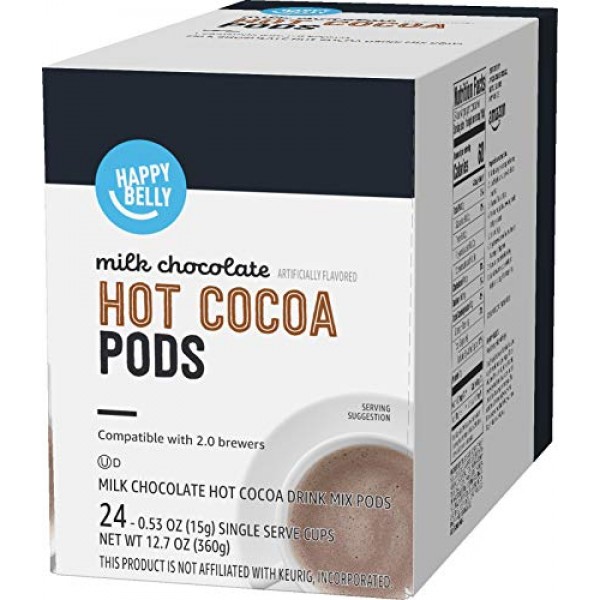 Amazon Brand - Happy Belly Hot Cocoa Pods Compatible with 2.0 K-...