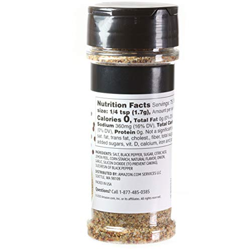 Amazon Brand - Happy Belly Lemon Pepper Seasoning Salt, 4.5 Oz