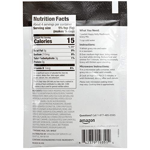Amazon Brand - Happy Belly Mushroom Gravy Mix, 0.75 Oz Pack Of 12