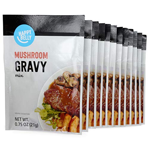 Amazon Brand - Happy Belly Mushroom Gravy Mix, 0.75 Oz Pack Of 12