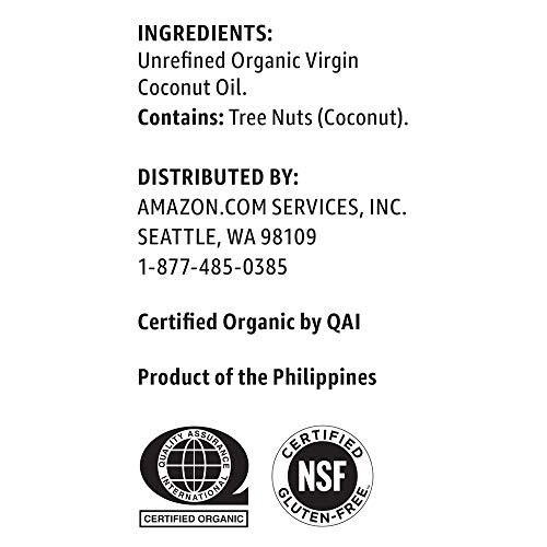 Amazon Brand - Happy Belly Organic Virgin Coconut Oil, 54 Oz Pr