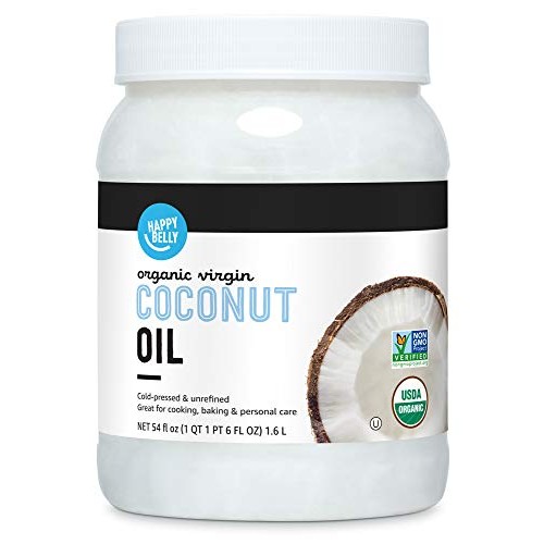 Amazon Brand - Happy Belly Organic Virgin Coconut Oil, 54 Oz Pr