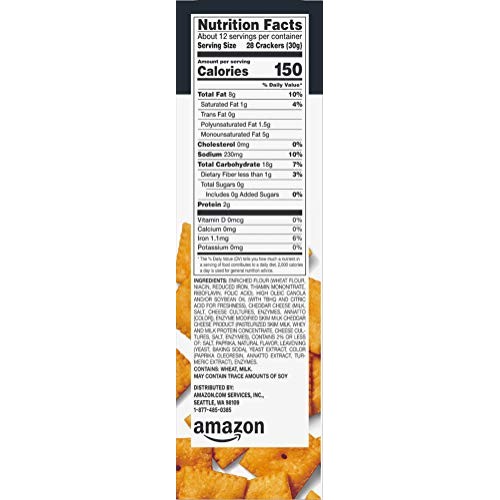 Amazon Brand - Happy Belly Original Cheese Crackers, 12.4 Ounce