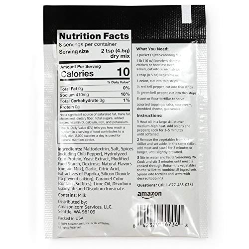 Amazon Brand - Happy Belly Original Fajita Seasoning Mix, 1.27 Oz