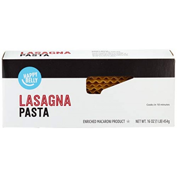 Amazon Brand - Happy Belly Pasta, Lasagna, 16 Ounce