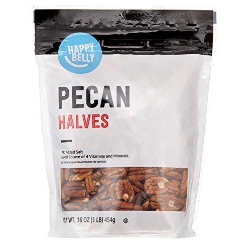Amazon Brand - Happy Belly Pecan Halves, 16 Ounce
