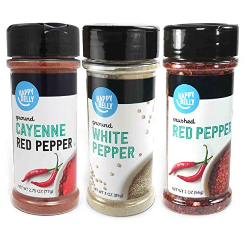 Amazon Brand - Happy Belly Pepper Variety Pack: Cayenne, White P