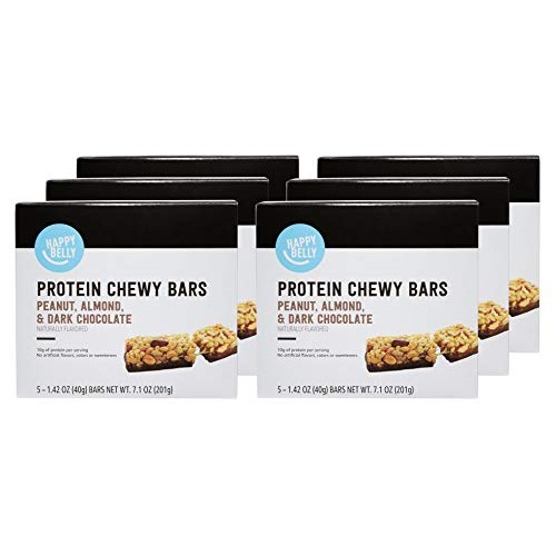 Amazon Brand - Happy Belly Protein Chewy Bars, Peanut, Almond an...