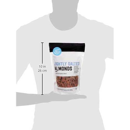 Amazon Brand - Happy Belly Roasted &Amp; Lightly Salted Almonds, 24