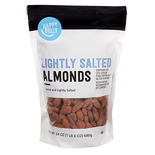 Amazon Brand - Happy Belly Roasted &Amp; Lightly Salted Almonds, 24