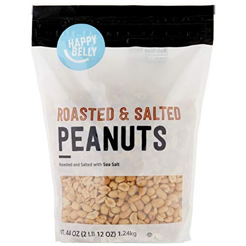 Amazon Brand - Happy Belly Roasted And Salted Peanuts, 44 Ounce