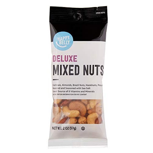 Amazon Brand - Happy Belly Roasted Salted Deluxe Mixed Nuts, 2 O