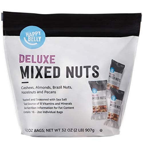 Amazon Brand - Happy Belly Roasted Salted Deluxe Mixed Nuts, 2 O