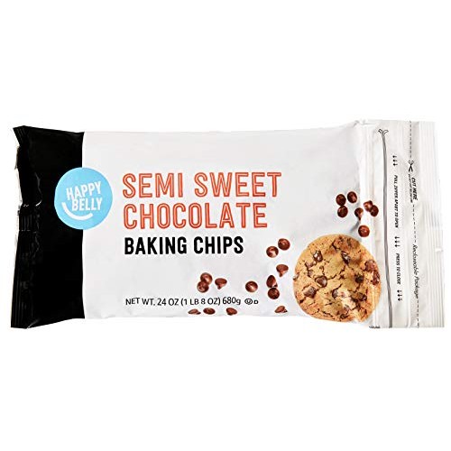 Amazon Brand - Happy Belly Semi Sweet Chocolate Baking Chips, 24...