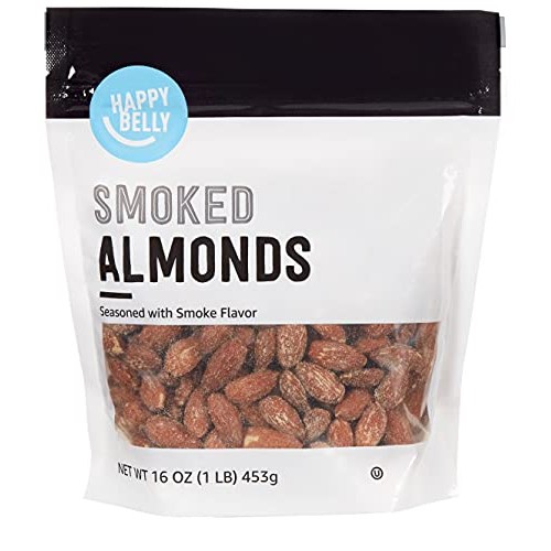 Amazon Brand - Happy Belly Smoked Almonds, 16 Ounce
